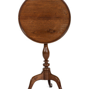 Appraisal: A Chippendale Walnut Dished and Tilt Top Candlestand Mid-Atlantic States