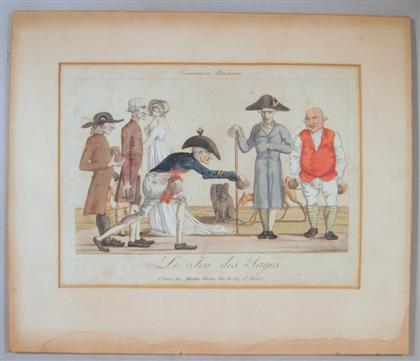 Appraisal: pieces Hand-colored Engravings Caricatures Parisiennes Le Jeu de Sages Le