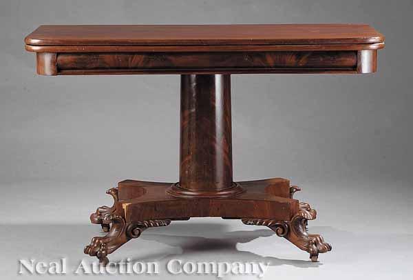 Appraisal: An American Classical Mahogany Short Legged Games Table the fold