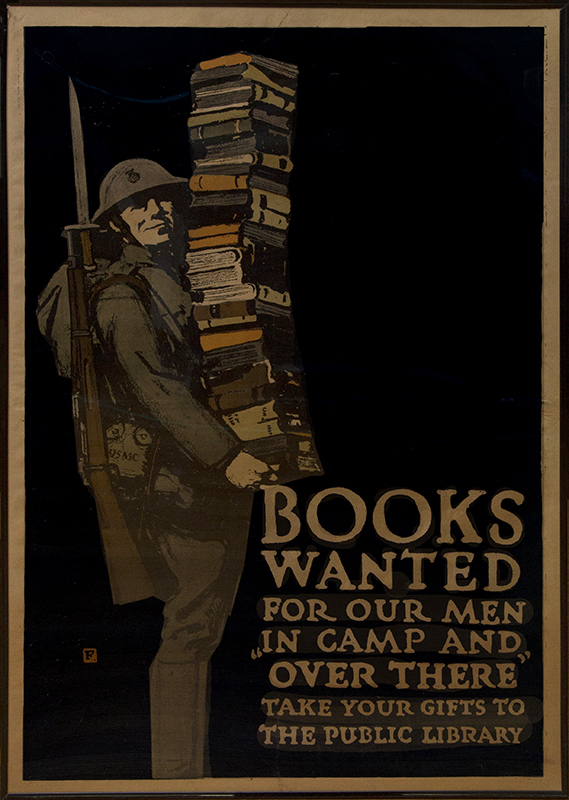 Appraisal: WWI BOOKS WANTED PROPAGANDA POSTER Image of a doughboy carrying