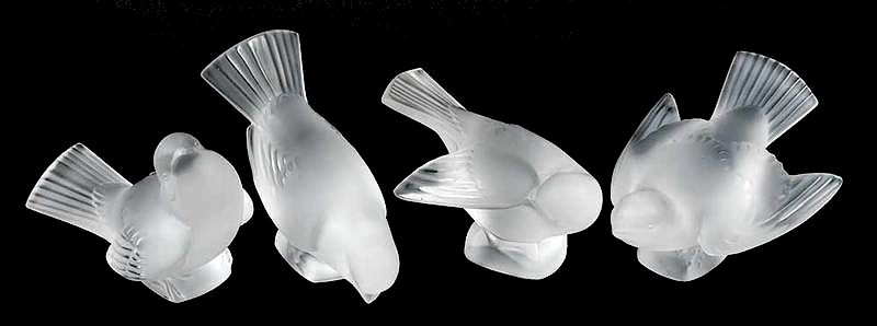 Appraisal: Four Lalique Sparrows France th century four sparrows all different