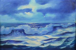 Appraisal: Paul Scarborough American PA - acrylic on canvas Seascape signed