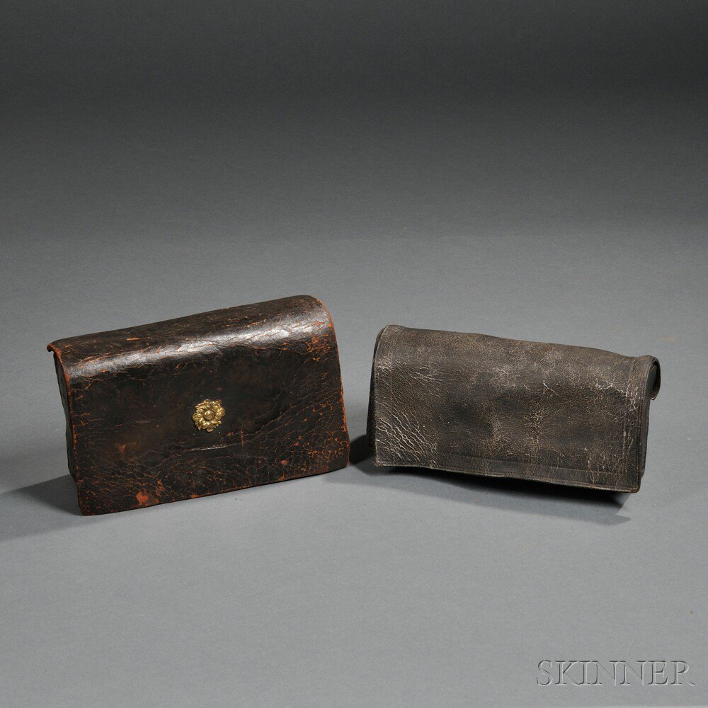 Appraisal: Two Militia Cartridge Boxes c late th early th century