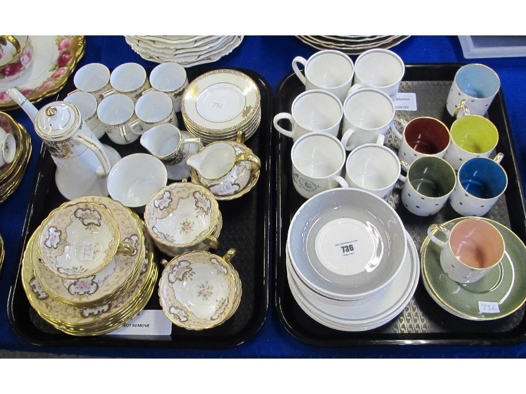 Appraisal: Two trays of tea and coffee sets including Susie Cooper