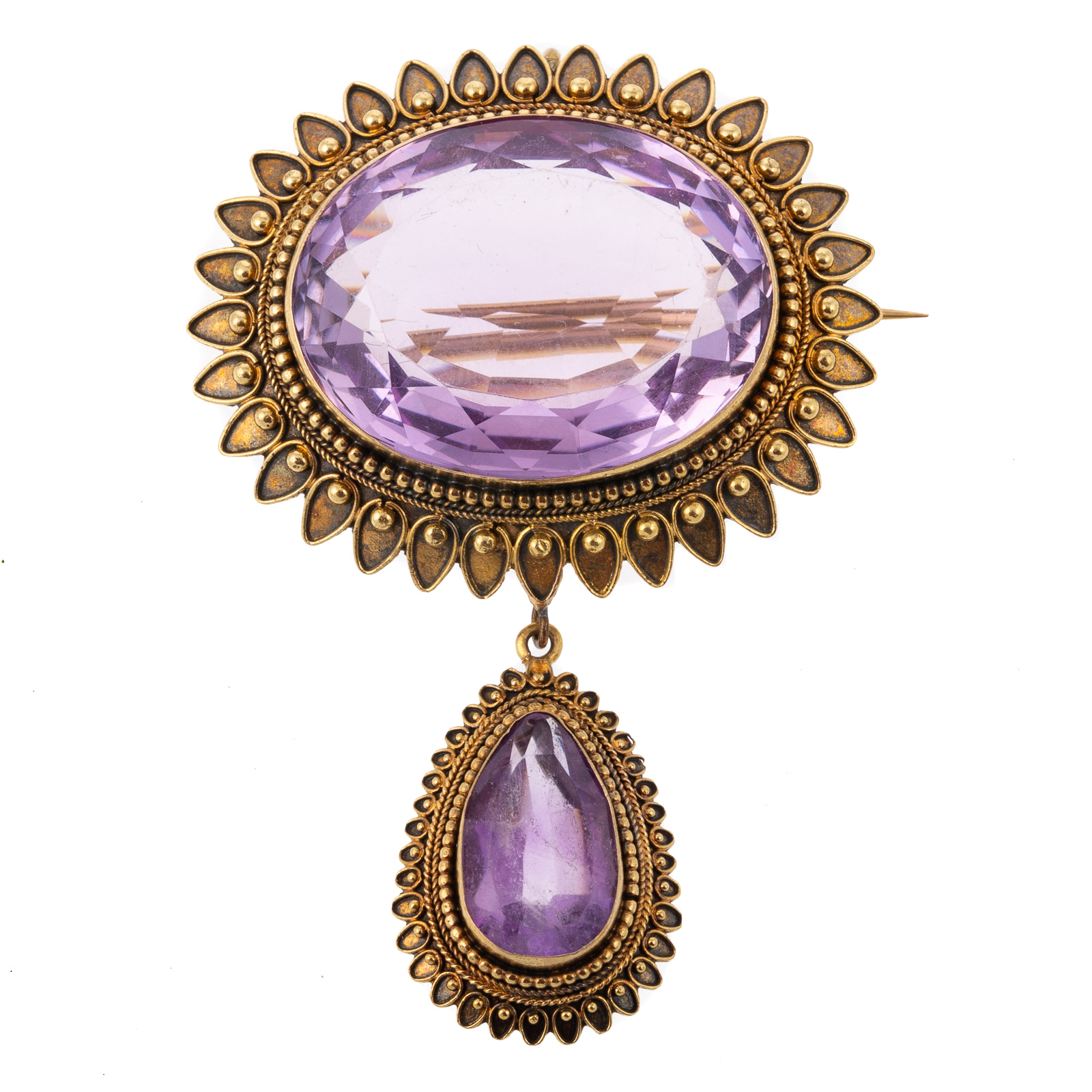 Appraisal: A VERY FINE VICTORIAN AMETHYST PIN PENDANT IN K K