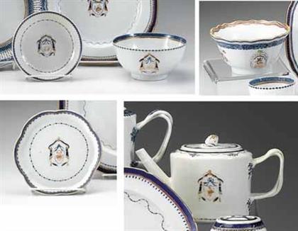 Appraisal: Group of Chinese export porcelain blue enamel and gilt decorated