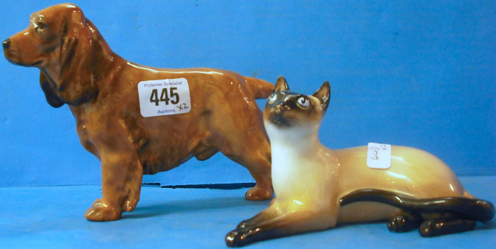 Appraisal: Royal Doulton Lying Siamese Cat HN and Medium Cocker Spaniel