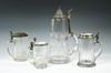 Appraisal: STEINS - Lot of four cut glass steins L large