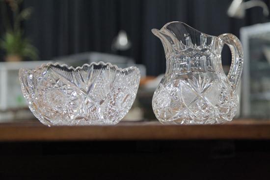 Appraisal: TWO PIECES OF CUT GLASS Both with star fan and