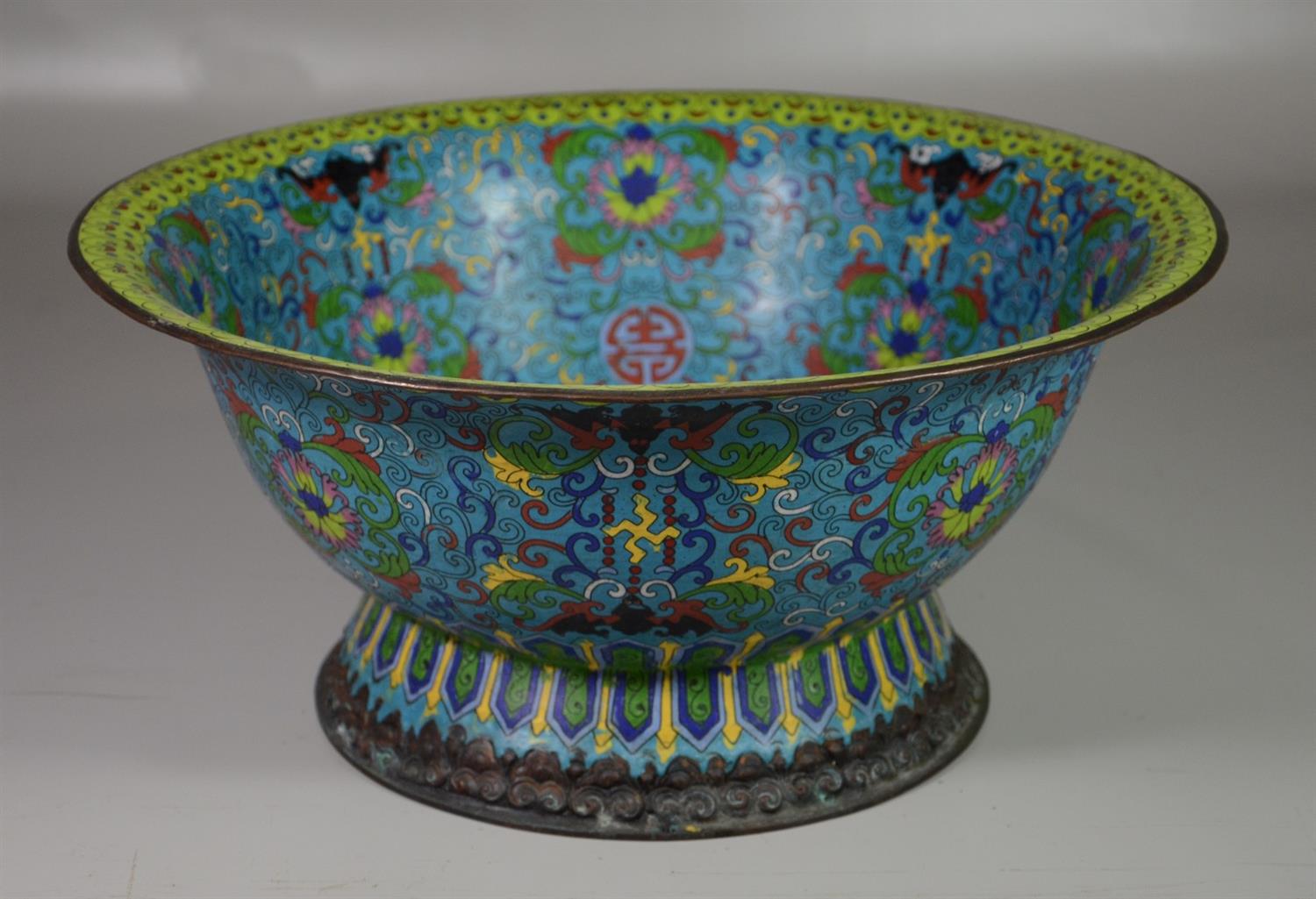 Appraisal: Large Chinese cloisonne footed bowl - h x - dia