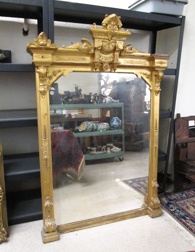 Appraisal: A VICTORIAN GILT WOOD AND GESSO OVERMANTEL MIRROR American th