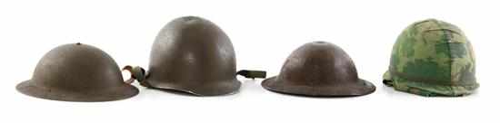 Appraisal: British and American combat helmets doughboy or M with liner