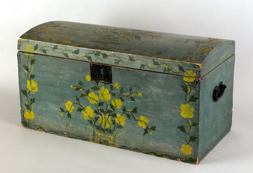 Appraisal: New England painted basswood dome lid box early th c