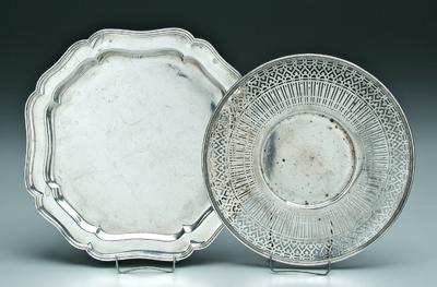 Appraisal: Two Tiffany amp Co sterling trays one round with scalloped