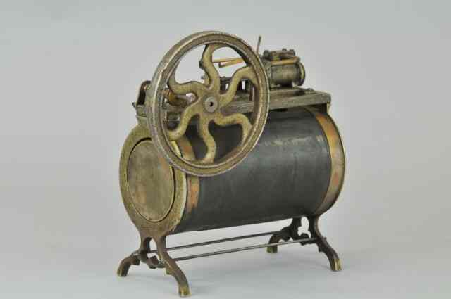 Appraisal: PEERLESS HORIZONTAL STEAM ENGINE Overtype engine embossed ''Peerless'' strapped boiler