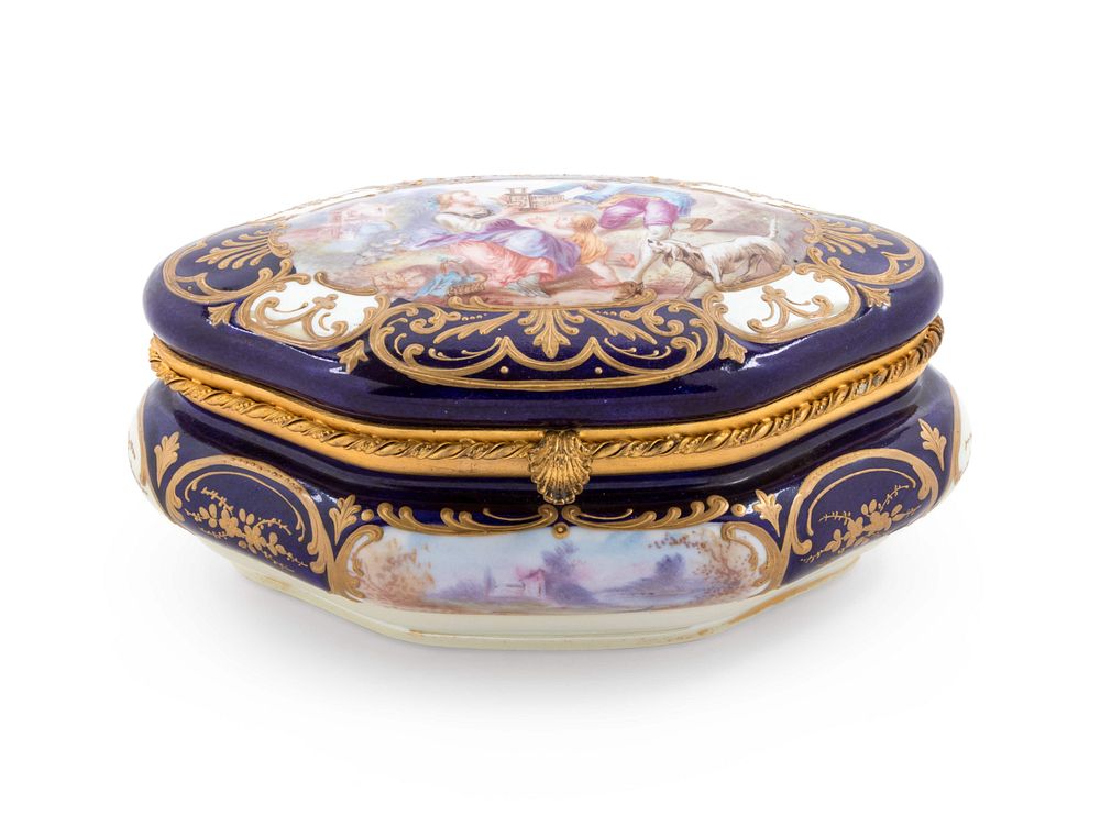 Appraisal: A Sevres Style Painted and Parcel Gilt Porcelain Table Casket