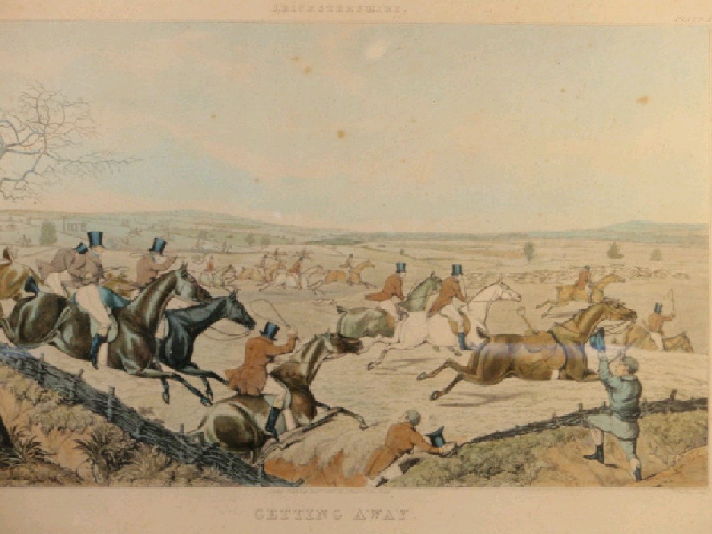 Appraisal: After Henry Alken Set of four Leicestershire Hunt colour prints