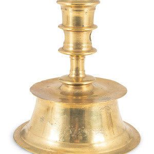 Appraisal: A Continental Brass Capstan Candlestick Likely Dutch Late th Century