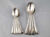 Appraisal: Victorian silver Old English bead flatware comprising four tablespoons and