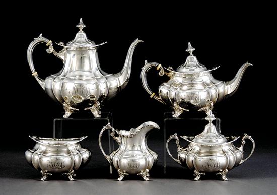 Appraisal: Reed Barton sterling tea and coffee service dated Hampton Court