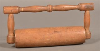 Appraisal: Pennsylvania th Century Wood Rolling Pin Turned wood handle pegged