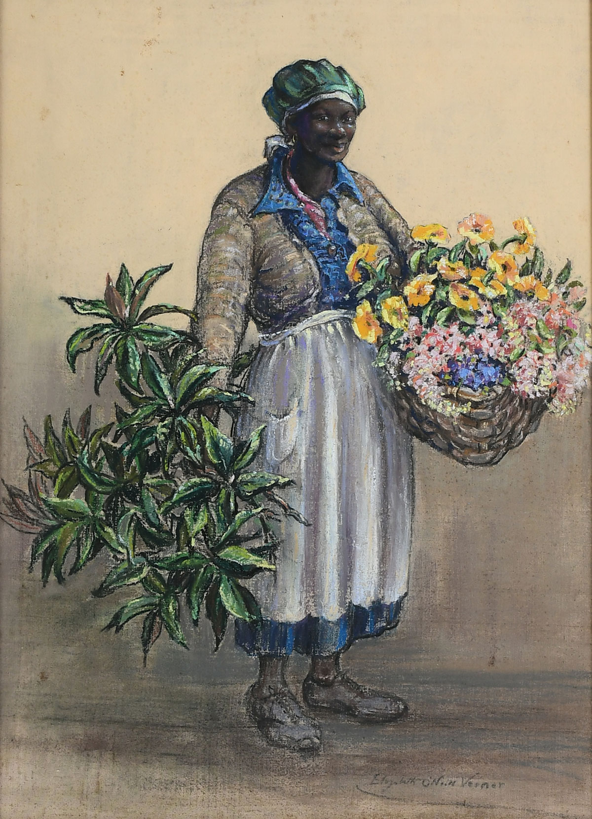 Appraisal: VERNER Elizabeth O'Neill American - Southern African American Flower Seller