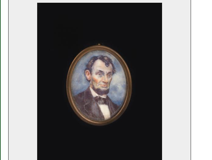 Appraisal: OVAL PORTRAIT MINIATURE OF ABRAHAM LINCOLN x inches Est -