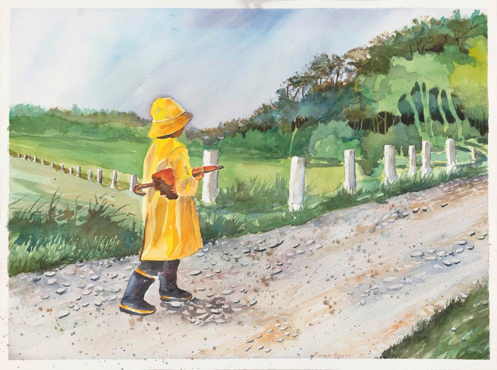 Appraisal: MARION RAYNER MASSACHUSETTS CONTEMPORARY A CHILD IN A YELLOW RAIN