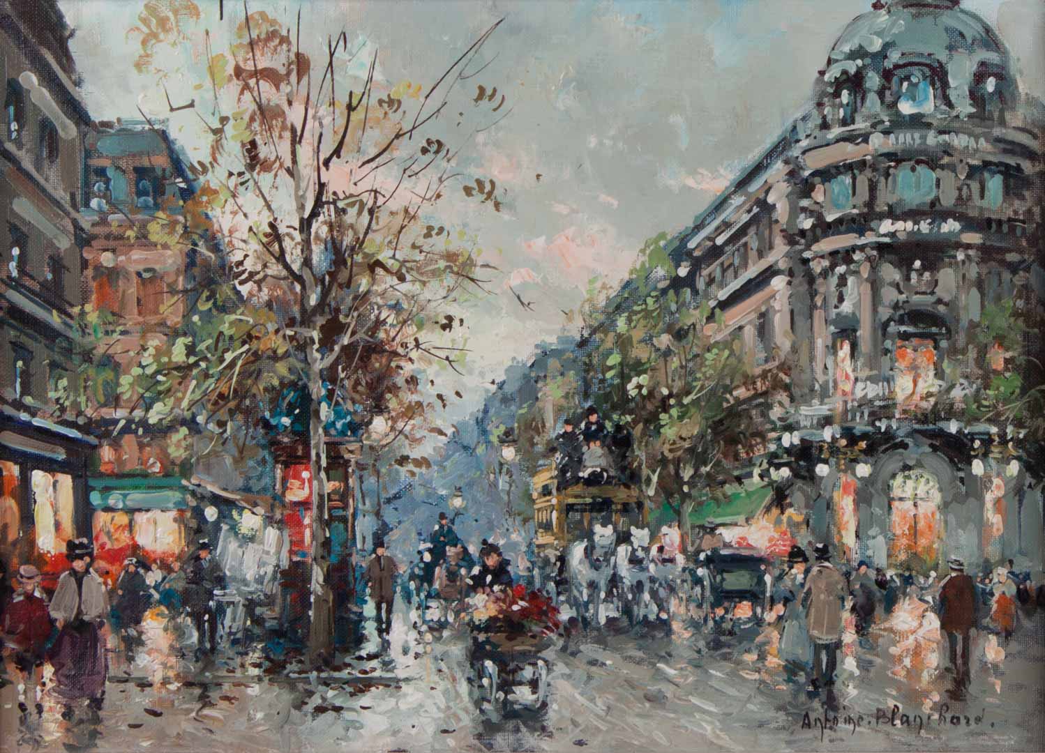 Appraisal: Antoine Blanchard Rue Haussman Paris oil French - Oil on