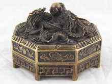 Appraisal: A Chinese bronze box approx cm across