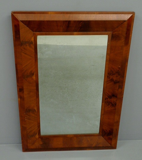 Appraisal: Empire mahogany veneered ogee mirror x