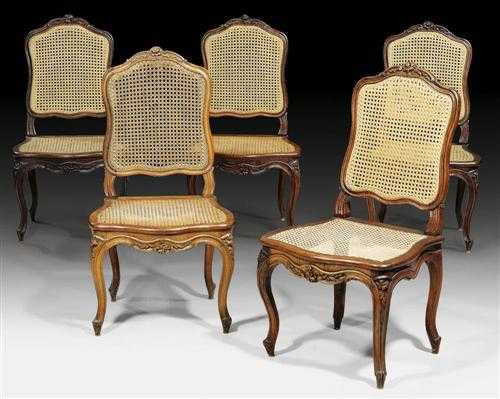 Appraisal: SET OF CHAIRS A LA REINE Louis XV stamped NOGARET