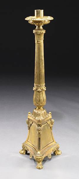 Appraisal: A Charles X style gilt bronze candle pricket late th