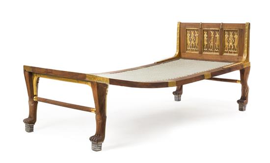 Appraisal: Sale Lot An Egyptian Revival Parcel Gilt Walnut Daybed th