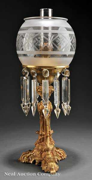 Appraisal: An American Gilt Bronze Solar Lamp c attributed to H