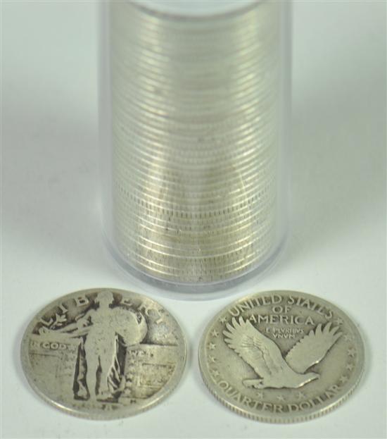 Appraisal: Roll of Standing Liberty Quarters A few coins have D