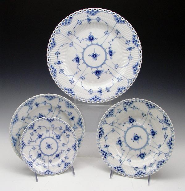 Appraisal: ROYAL COPENHAGEN BLUE FLUTED FULL LACE CHINA pieces to include