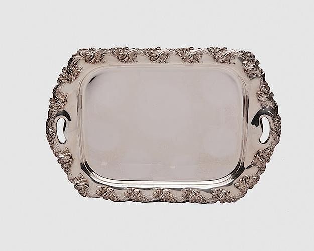 Appraisal: American Silver Art Nouveau Two Handled Tray The Mauser Manufacturing