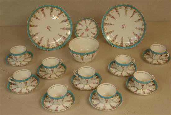 Appraisal: th century part tea service decorated with a blue border