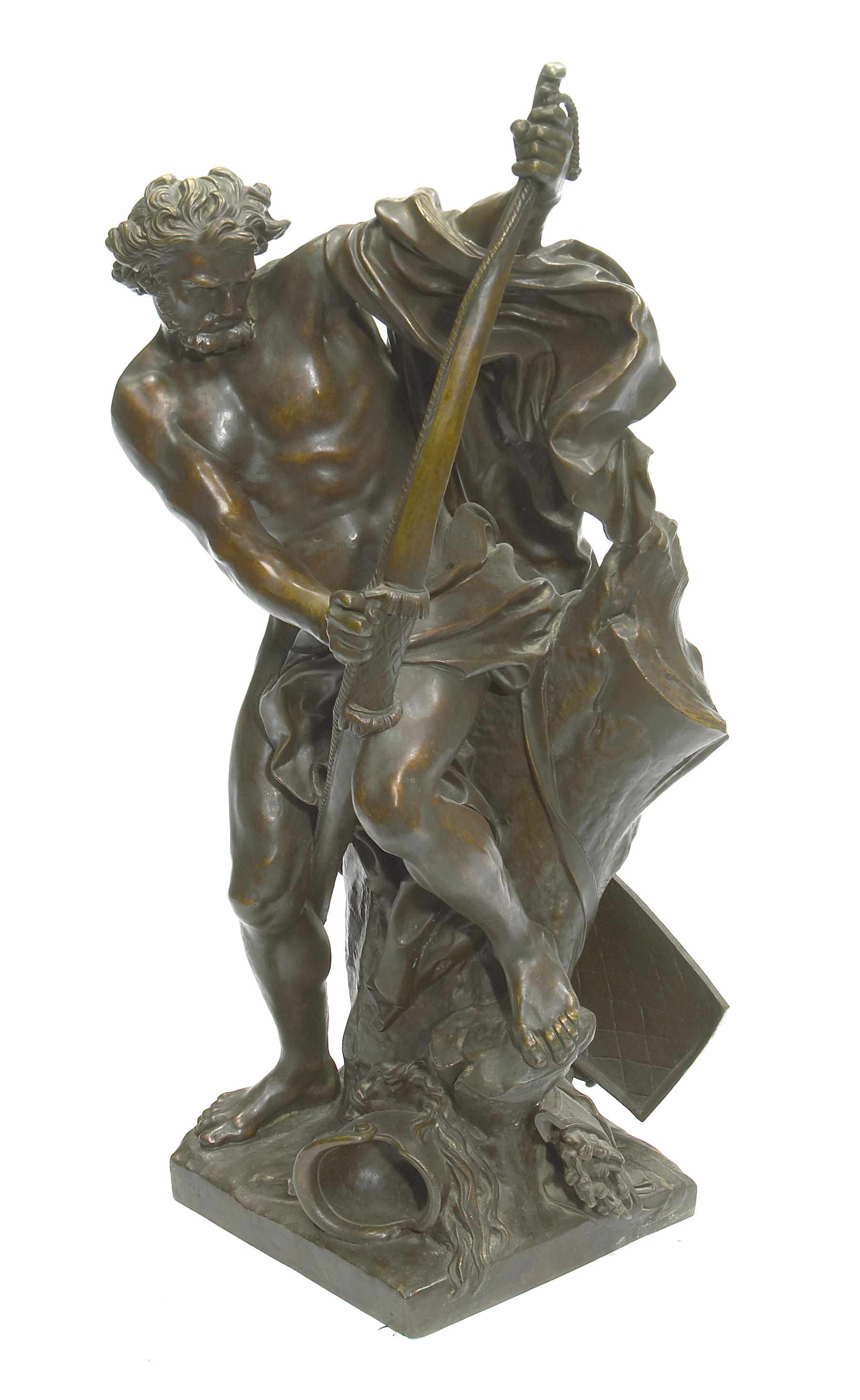 Appraisal: A French patinated bronze figure of Ulysses After a model