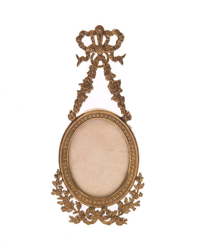 Appraisal: Miniature French Gilt Bronze Picture Frame Miniature French Gilt Bronze