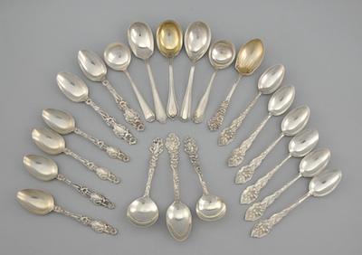 Appraisal: A Collection of Sterling Silver Teaspoons and Sugar Spoons by