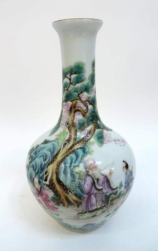 Appraisal: Famille Verte Painted Qianlong Vase Famille Verte Painted Qianlong Vase