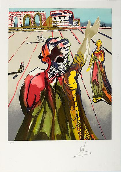 Appraisal: SALVADOR DALI SPANISH - POET ADVISING THE MAIDEN Lithograph on