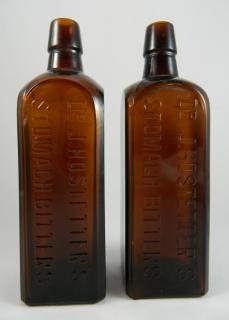 Appraisal: Dr Hostetter's bitters bottles Bitters- square 'Dr J Hostetter's Stomach