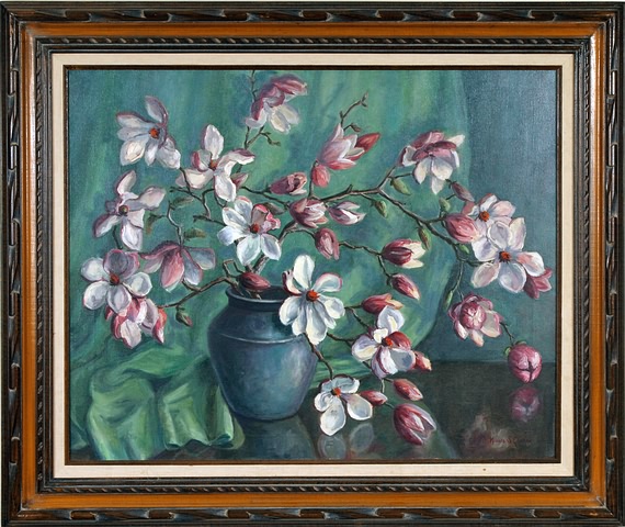 Appraisal: Magnolias oil on canvas x SLR Artist American -