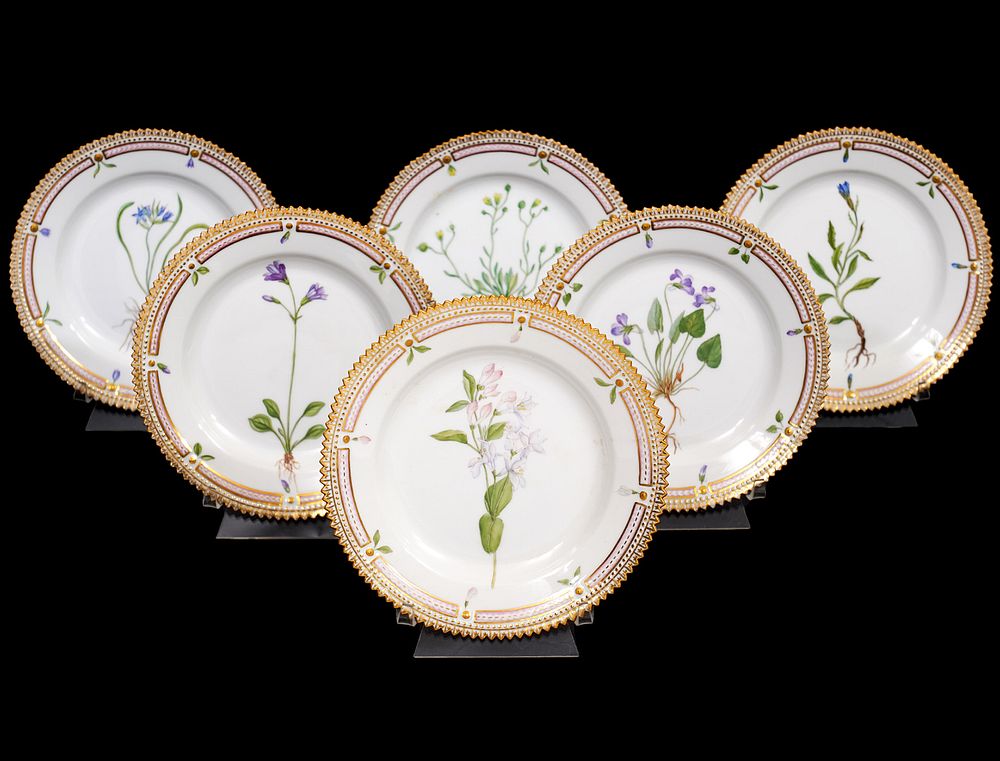 Appraisal: Flora Danica Dessert Plates Flora Danica Dessert Plates Royal Copenhagen