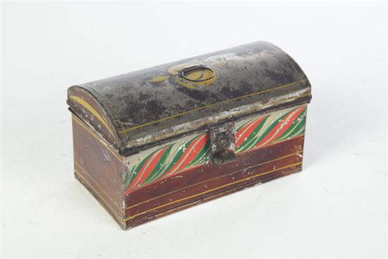 Appraisal: TOLE DOCUMENT BOX American nd quarter- th century Original golden