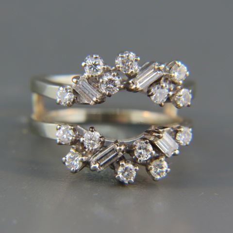 Appraisal: Diamond Guard Ring round and bagutte diamonds totaling carat in