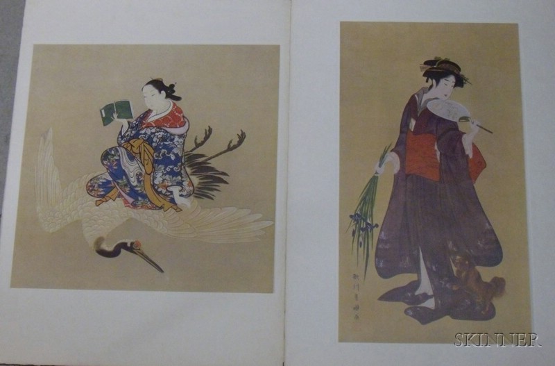 Appraisal: Two Prints photo-reproductions of Ukiyo-e art good impressions color and